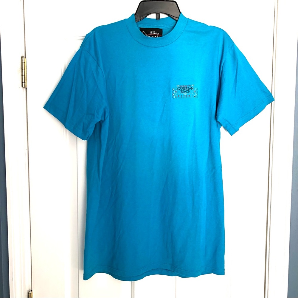 Disney T-Shirt Men’s  Size L Blue Caribbean Beach Resort Made in U.S.A NWT